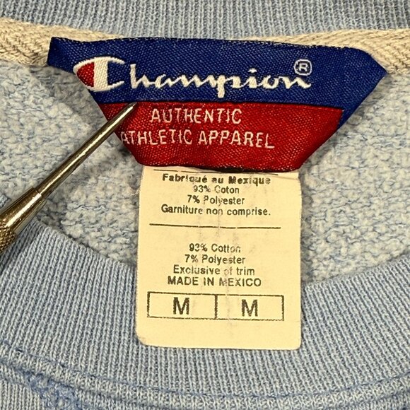 Champion Reverse Weave  Carolina Crewneck Sweatshirt Medium 90s Vintage Blue - Picture 7 of 15